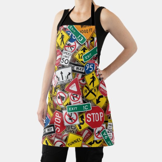 Rijinstructeur Fun Road Sign Collage Schort (Insitu)
