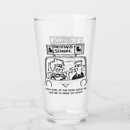 Rijinstructeur Gift Driving School Cartoons Glas (Achterkant)