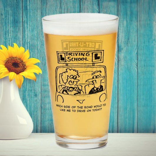 Rijinstructeur Gift Driving School Cartoons Glas