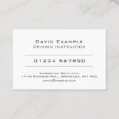 Rijinstructeur met foto van de houder visitekaartje (Achterkant)