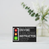 Rijinstructeur met verkeerslichten visitekaartje (Staand voorkant)