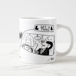 Rijinstructeur of examinator Cartoon Grote Koffiekop