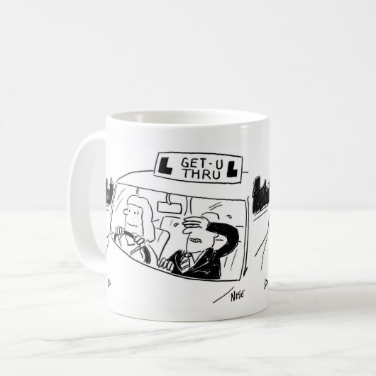 Rijinstructeur of examinator Cartoon Koffiemok (Voorkant links)