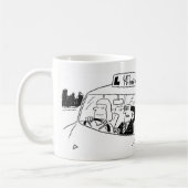 Rijinstructeur of examinator Cartoon Koffiemok (Links)