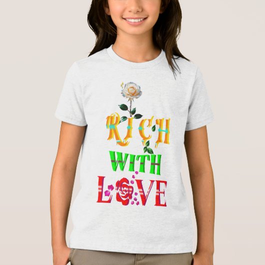 Rijk aan liefde Tri-Blend shirt (Voorkant)