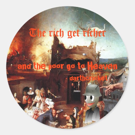 Rijk & Arm Ronde Sticker (Voorkant)