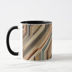 Rijk en rustiek: Brown Stripes Coffee Mok
