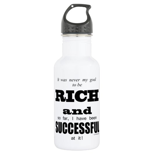 rijk en succesvol waterfles  (Voorkant)