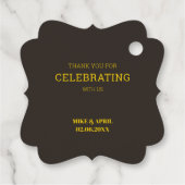 Rijk Gouden in Zwart Huwelijksthema Bedankjes Labels (Achterkant)