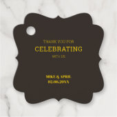 Rijk Gouden in Zwart Huwelijksthema Bedankjes Labels (Voorkant)
