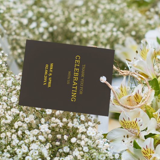 Rijk Gouden in Zwart Huwelijksthema Bedankjes Labels