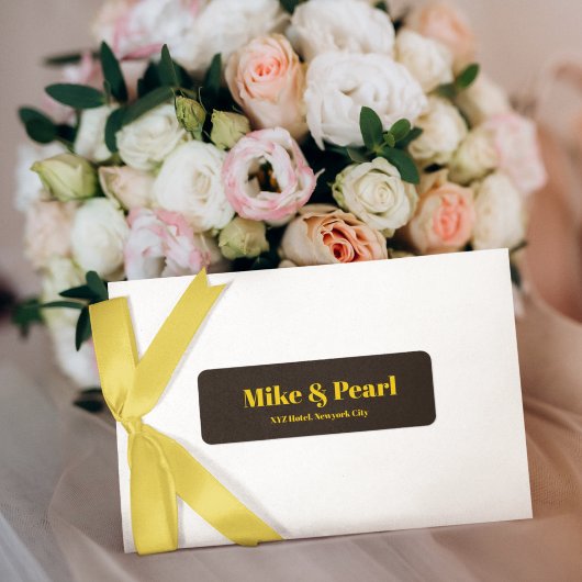 Rijk Gouden in Zwart Huwelijksthema Etiket