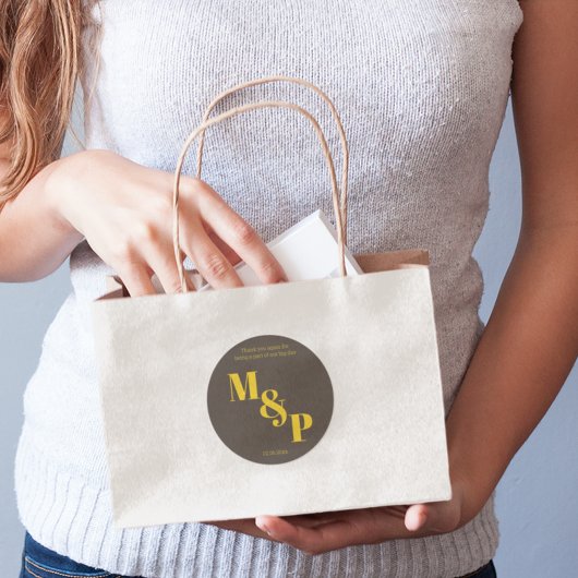 Rijk Gouden in Zwart Huwelijksthema Ronde Sticker