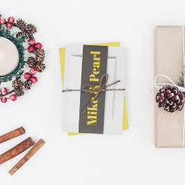 Rijk Gouden in Zwart Huwelijksthema Uitnodigingen Wikkel