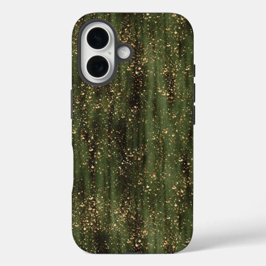 Rijk Groen en Goud Abstract Sparkle Pattern Case-Mate iPhone Case (Achterkant)