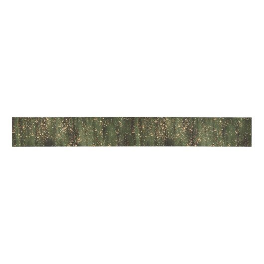 Rijk Groen en Goud Abstract Sparkle Pattern Grosgrain Lint (Voorkant)