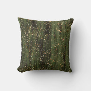 Rijk Groen en Goud Abstract Sparkle Pattern Kussen
