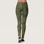 Rijk Groen en Goud Abstract Sparkle Pattern Leggings (Achterkant)