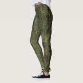 Rijk Groen en Goud Abstract Sparkle Pattern Leggings (Links)