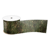 Rijk Groen en Goud Abstract Sparkle Pattern Satijnen Lint (Spoel)