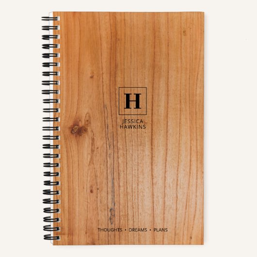 Rijk Hout Fineer Klassiek Monogram Notitieboek (Voorkant)