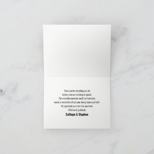 Rijk houten modern casual eenvoudig typografie bedankkaart (Binnen)