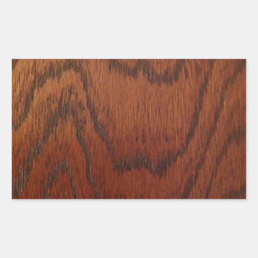 Rijk houten ontwerp rechthoekige sticker (Voorkant)