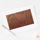 Rijk houten ontwerp rechthoekige sticker (Envelop)