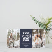 Rijk jaar op vakantie Humor blauw Feestdagenkaart (Staand voorkant)