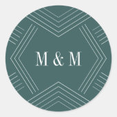 Rijk | Jasper Wedding Monogram Ronde Sticker (Voorkant)