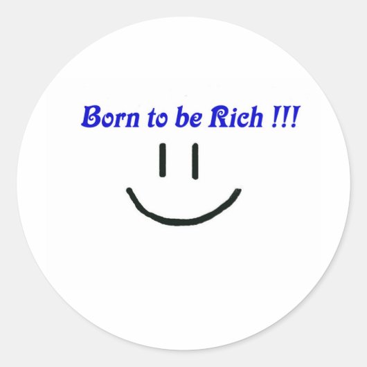 Rijk, rijkdom, fortuin ronde sticker (Voorkant)