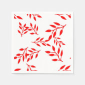 Rijk rood gebladerte op witte papieren servetten (Voorkant)