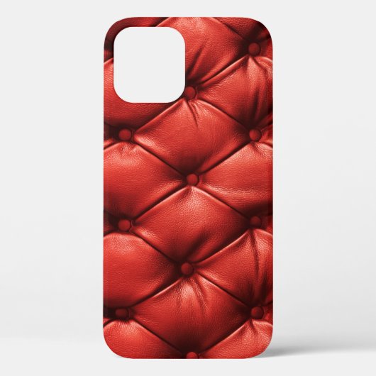 Rijk rood leer: luxe getextureerd detail Case-Mate iPhone case (Achterkant)