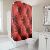 Rijk rood leer: luxe getextureerd detail douchegordijn (In situ)