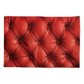 Rijk rood leer: luxe getextureerd detail kussensloop (Achterkant)