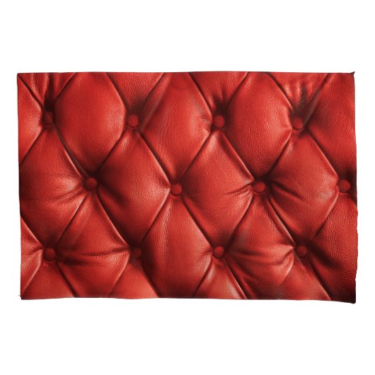 Rijk rood leer: luxe getextureerd detail kussensloop (Voorkant)