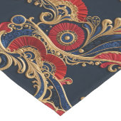 Rijk Rood, Marine, Gouden Bloemenrol Korte Tafelloper (Hoek)