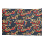 Rijk Rood, Marine, Gouden Bloemenrol Kussensloop (Achterkant)