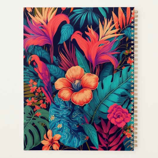 Rijk tropisch bloemenpatroon planner (Achterkant)