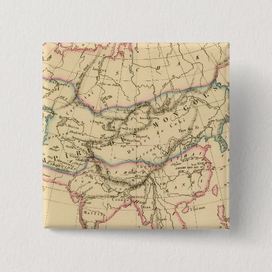 Rijk van de Mongolen Vierkante Button 5,1 Cm (Voorkant)
