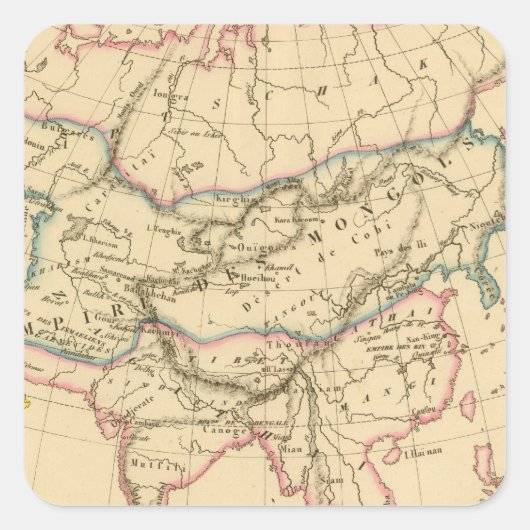 Rijk van de Mongolen Vierkante Sticker (Voorkant)