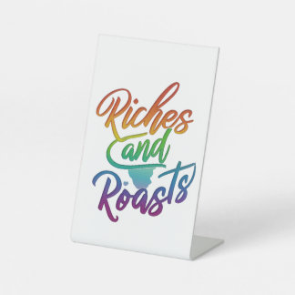"Rijkdom en gebraad" Reclamebord Met Voetstuk