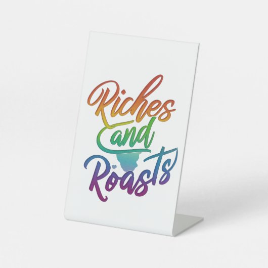 "Rijkdom en gebraad" Reclamebord Met Voetstuk (Voorkant)