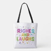 Rijkdom en Lachen Schouder Canvas tas Design (Achterkant)