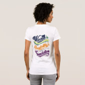 Rijkdom is het T-shirt van de stichting Mogelijkhe (Achterkant volledig)