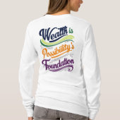 Rijkdom is het T-shirt van de stichting Mogelijkhe (Achterkant)