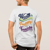 Rijkdom is het T-shirt van de stichting Mogelijkhe (Achterkant)