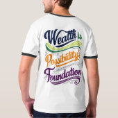 Rijkdom is het T-shirt van de stichting Mogelijkhe (Achterkant)