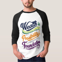 Rijkdom is het T-shirt van de stichting Mogelijkhe