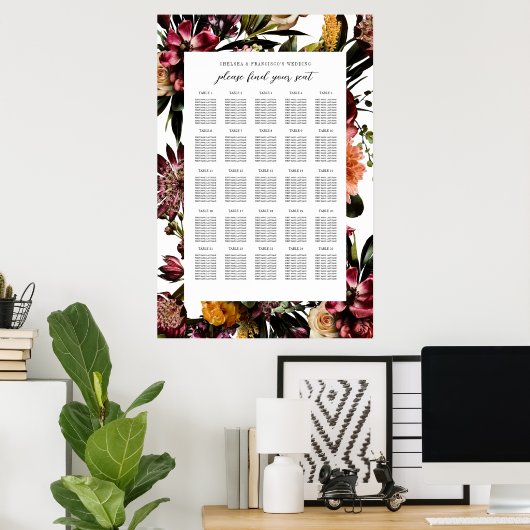 Rijkdom van de lente bloemenbruiloft zitgrafiek poster (Thuiskantoor)